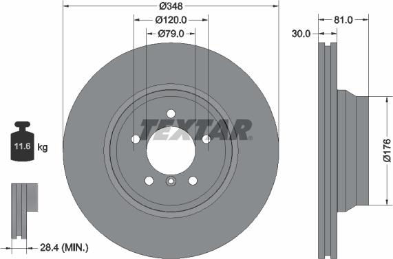 Textar 92122905 — Tarcza hamulcowa