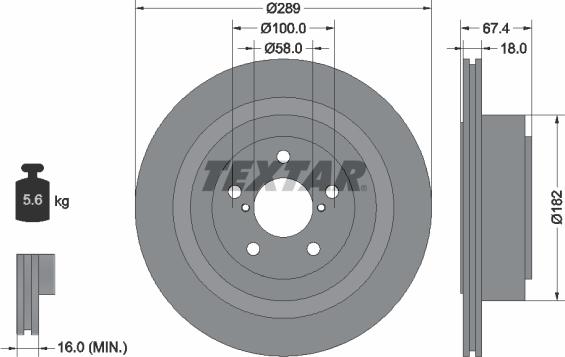 Textar 92173603 — Tarcza hamulcowa