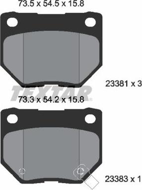 Textar 2338102 — Zestaw klocków hamulcowych, hamulce tarczowe