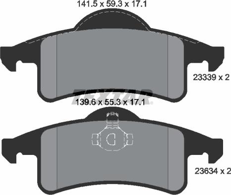Textar 2333901 — Zestaw klocków hamulcowych, hamulce tarczowe