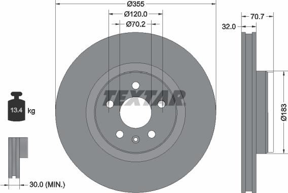 Textar 92313905 — Tarcza hamulcowa