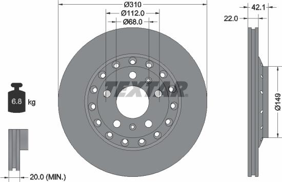 Textar 92152303 — Tarcza hamulcowa