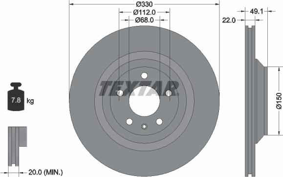 Textar 92132603 — Tarcza hamulcowa