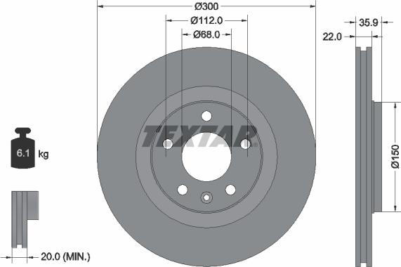Textar 92137103 — Tarcza hamulcowa