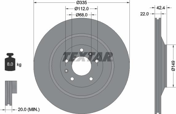 Textar 92177005 — Tarcza hamulcowa