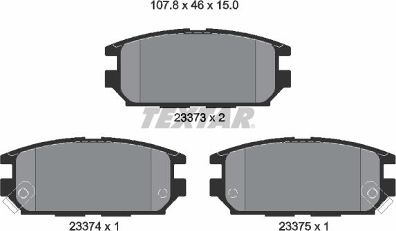 Textar 2337301 — Zestaw klocków hamulcowych, hamulce tarczowe