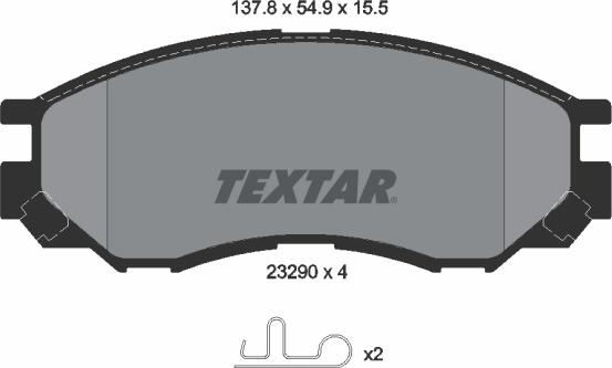 Textar 2329002 — Zestaw klocków hamulcowych, hamulce tarczowe