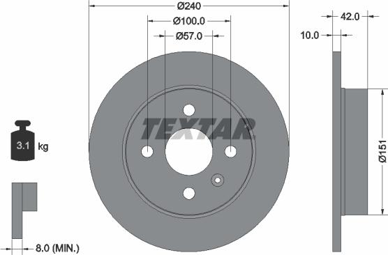 Textar 92092003 — Tarcza hamulcowa