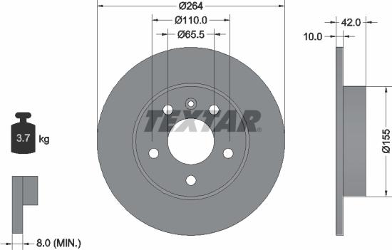 Textar 92092103 — Tarcza hamulcowa