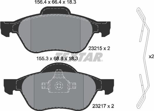 Textar 2321502 — Zestaw klocków hamulcowych, hamulce tarczowe