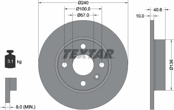Textar 92111003 — Tarcza hamulcowa