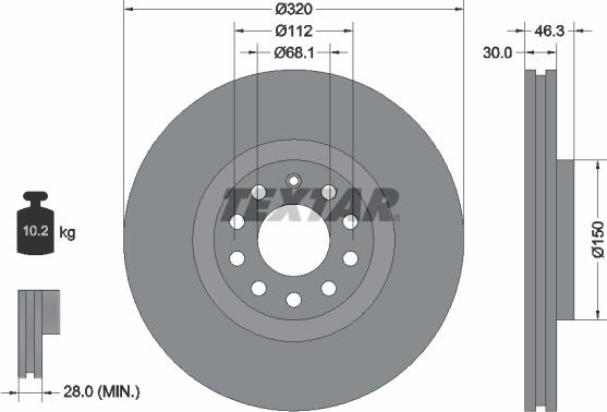 Textar 92106705 — Tarcza hamulcowa