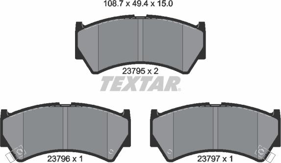 Textar 2379501 — Zestaw klocków hamulcowych, hamulce tarczowe