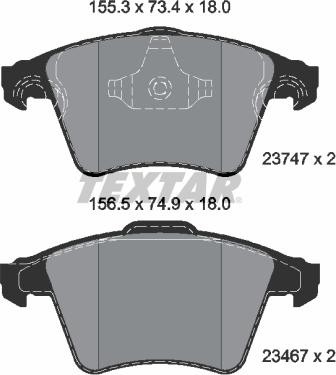 Textar 2374702 — Zestaw klocków hamulcowych, hamulce tarczowe