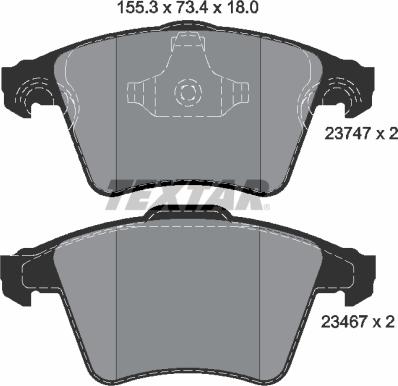 Textar 2374701 — Zestaw klocków hamulcowych, hamulce tarczowe