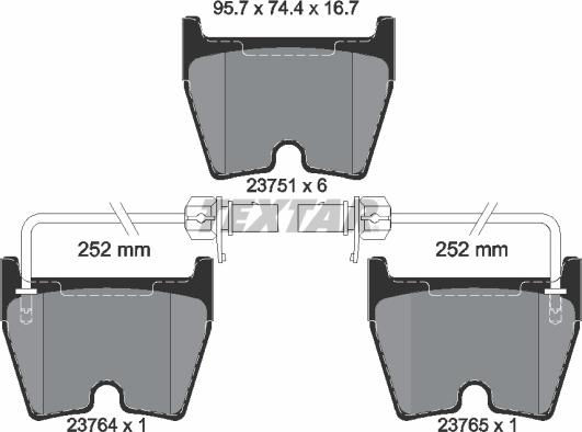 Textar 2375101 — Zestaw klocków hamulcowych, hamulce tarczowe