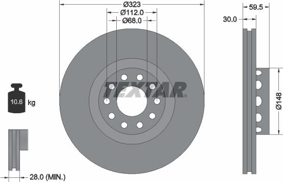 Textar 92098305 — Tarcza hamulcowa