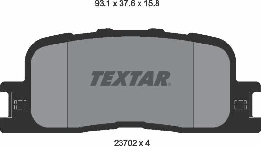 Textar 2370201 — Zestaw klocków hamulcowych, hamulce tarczowe
