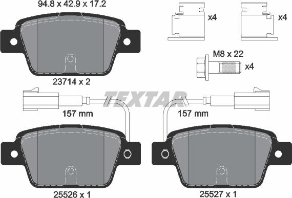 Textar 2371403 — Zestaw klocków hamulcowych, hamulce tarczowe