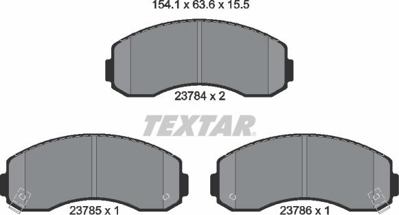 Textar 2378401 — Zestaw klocków hamulcowych, hamulce tarczowe