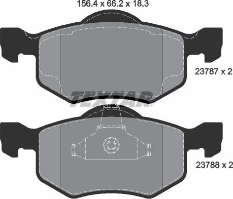 Textar 2378701 — Zestaw klocków hamulcowych, hamulce tarczowe