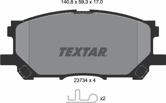 Textar 2373401 — Zestaw klocków hamulcowych, hamulce tarczowe