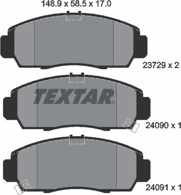Textar 2372901 — Zestaw klocków hamulcowych, hamulce tarczowe