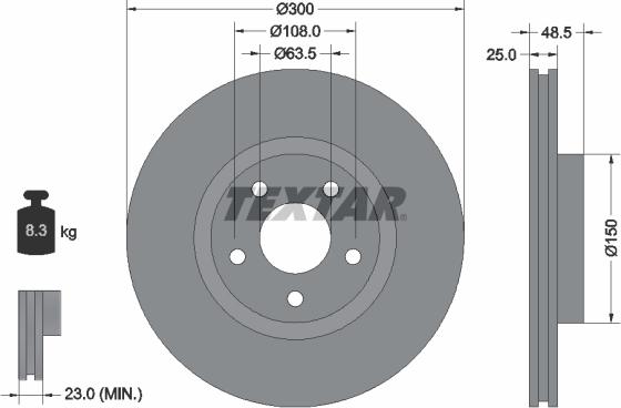 Textar 92141305 — Tarcza hamulcowa