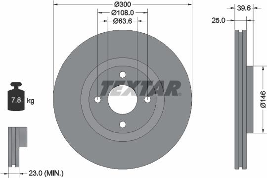 Textar 92315503 — Tarcza hamulcowa