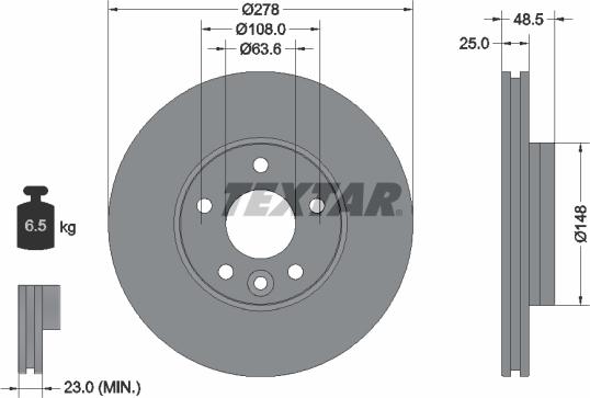 Textar 92292303 — Tarcza hamulcowa