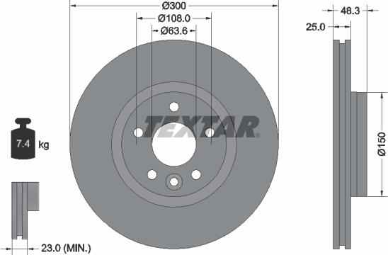 Textar 92255703 — Tarcza hamulcowa