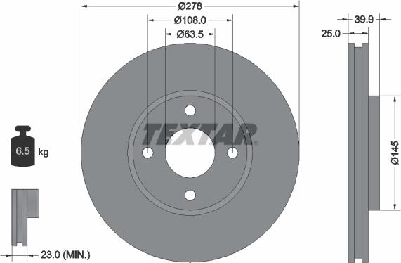 Textar 92279003 — Tarcza hamulcowa