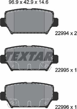 Textar 2299401 — Zestaw klocków hamulcowych, hamulce tarczowe