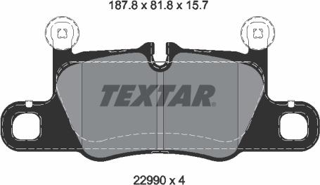 Textar 2299001 — Zestaw klocków hamulcowych, hamulce tarczowe