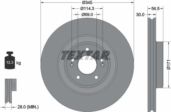 Textar 92314805 — Tarcza hamulcowa