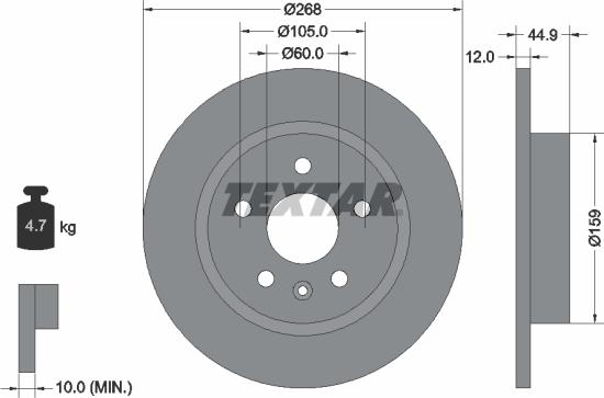 Textar 92205503 — Tarcza hamulcowa