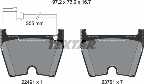 Textar 2249101 — Zestaw klocków hamulcowych, hamulce tarczowe