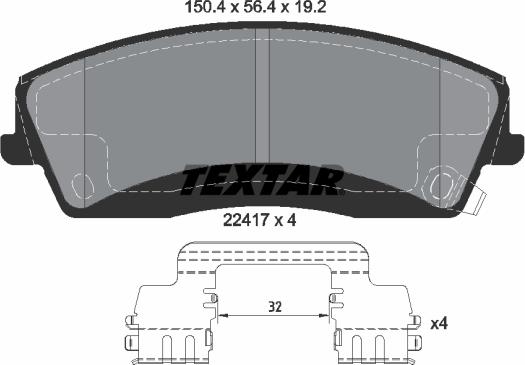 Textar 2241701 — Zestaw klocków hamulcowych, hamulce tarczowe