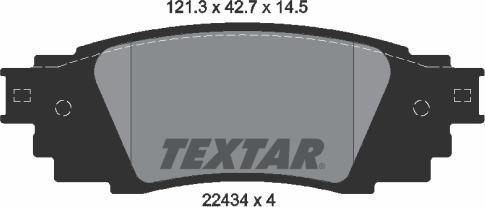 Textar 2243401 — Zestaw klocków hamulcowych, hamulce tarczowe