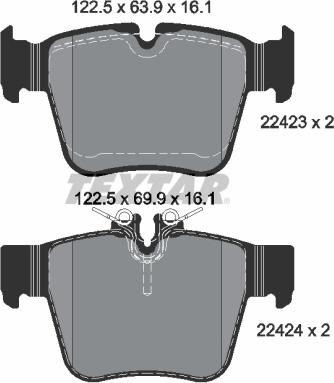Textar 2242301 — Zestaw klocków hamulcowych, hamulce tarczowe