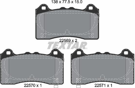 Textar 2256901 — Zestaw klocków hamulcowych, hamulce tarczowe
