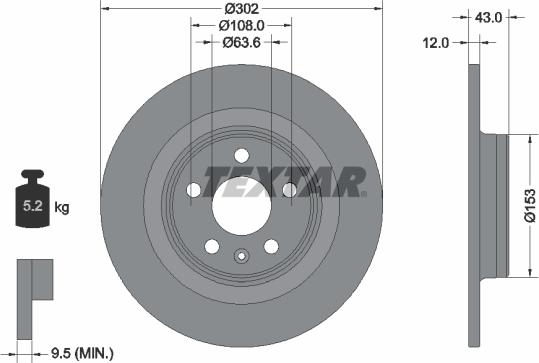Textar 92295105 — Tarcza hamulcowa