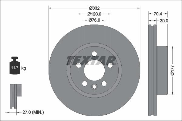 Textar 92345105 — Tarcza hamulcowa