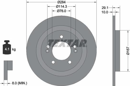 Textar 92352503 — Tarcza hamulcowa