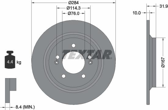 Textar 92293103 — Tarcza hamulcowa