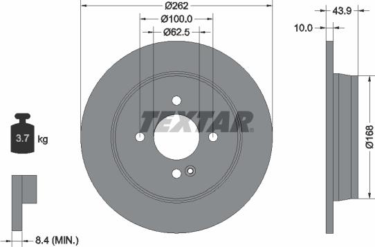 Textar 92242203 — Tarcza hamulcowa