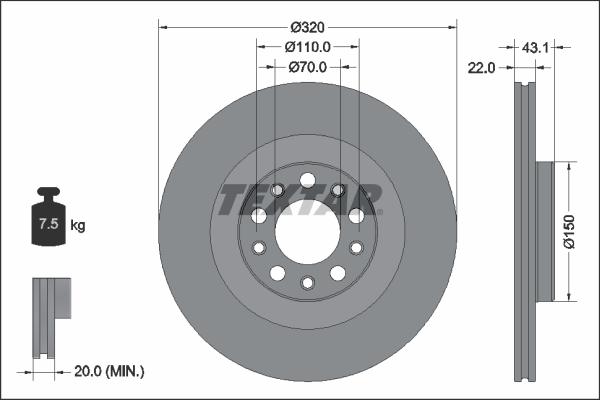 Textar 92337803 — Tarcza hamulcowa