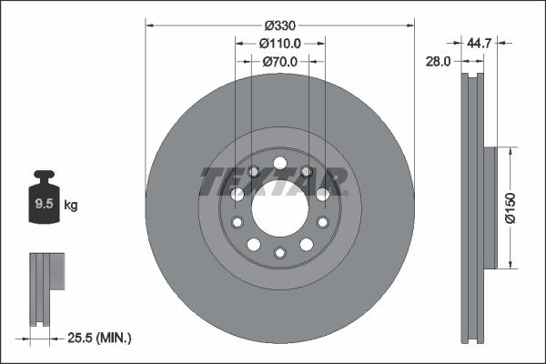Textar 92337905 — Tarcza hamulcowa