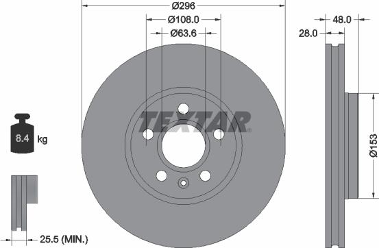 Textar 92287505 — Tarcza hamulcowa
