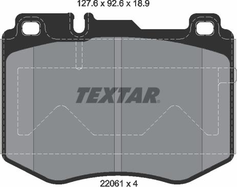 Textar 2206101 — Zestaw klocków hamulcowych, hamulce tarczowe